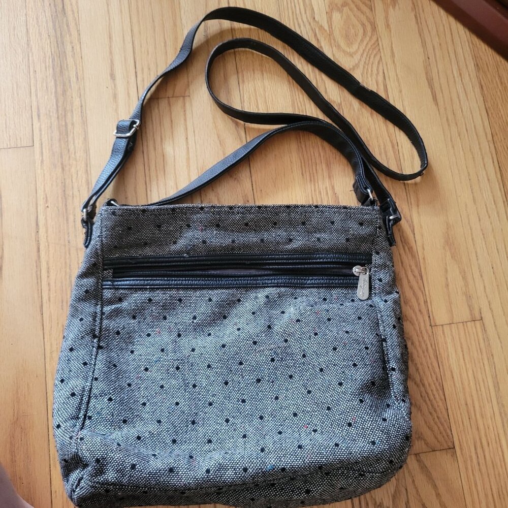 Thirty-One Everything Crossbody Bag With Polka Dot Pattern & Adjustable Strap